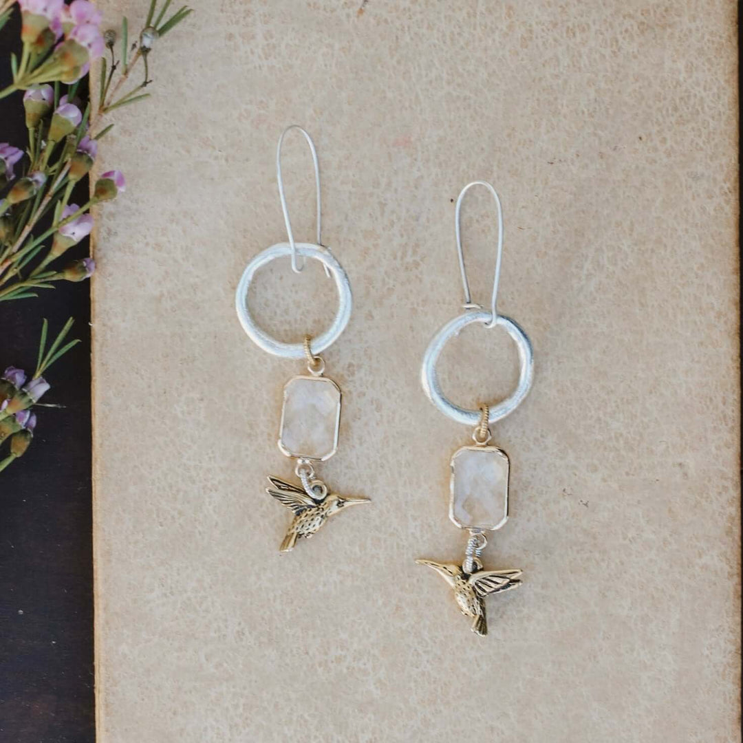 Hummingbird | Lightweight Mixed Metal Earrings