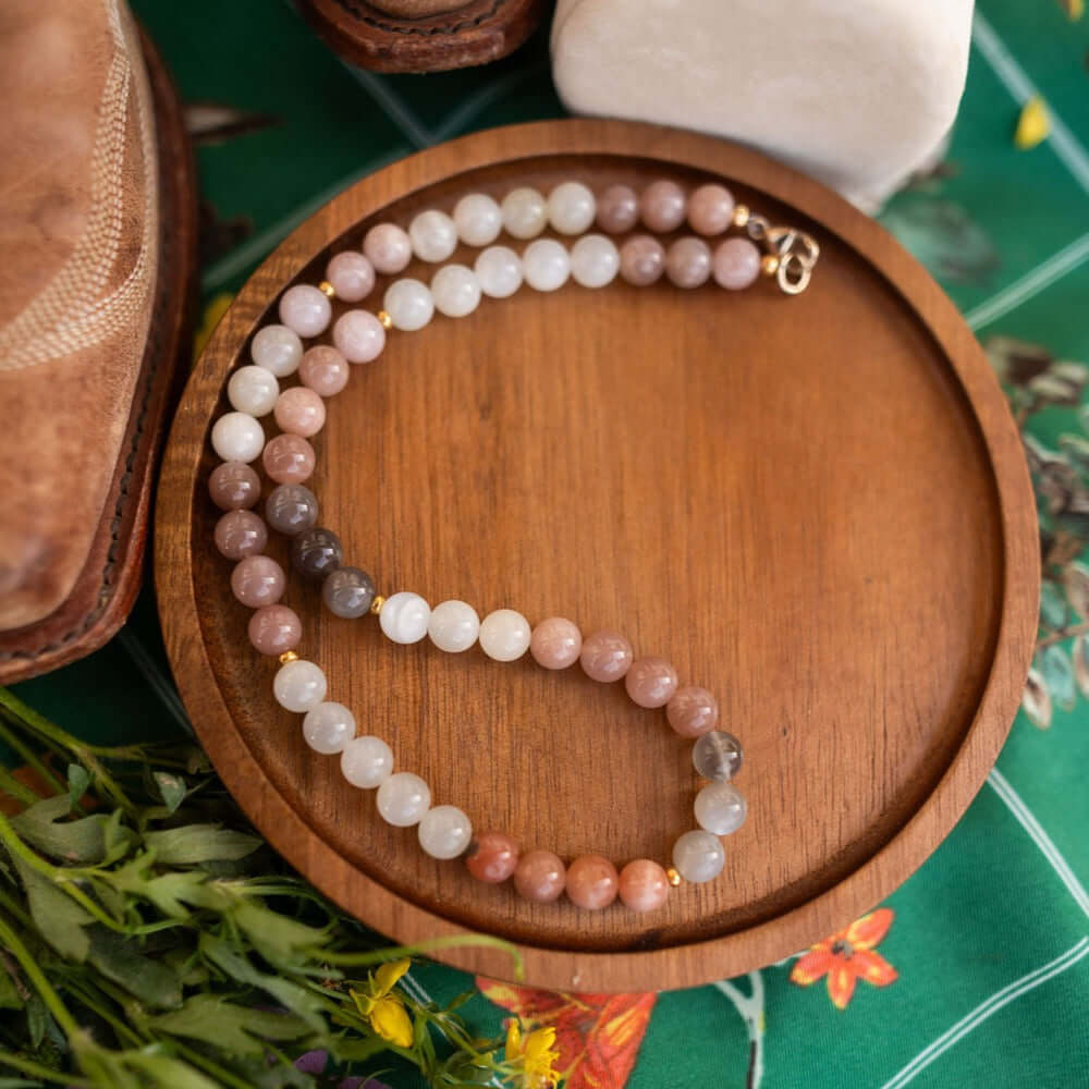 multi moonstone necklace