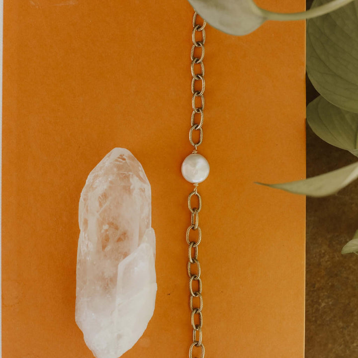 gold chain coin pearl necklace
