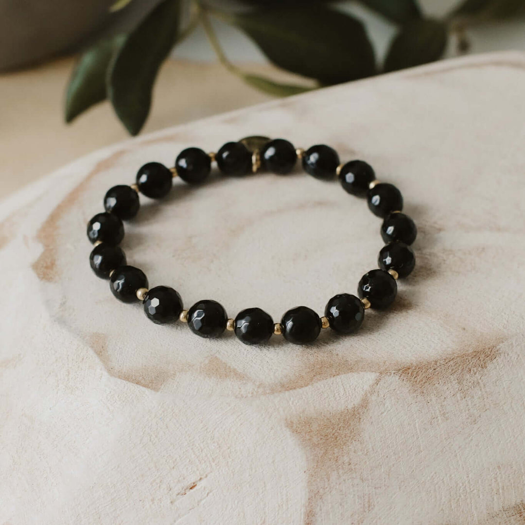 black onyx meaningful gemstone bracelet