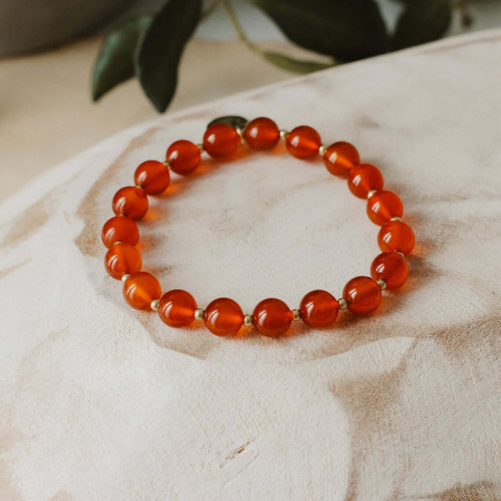 carnelian meaningful beaded gemstone bracelet