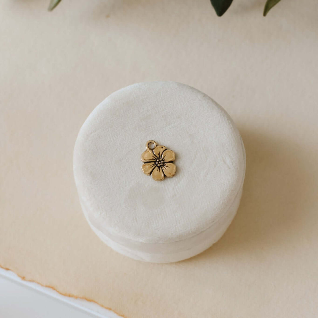 Gold Hibiscus Flower Charm