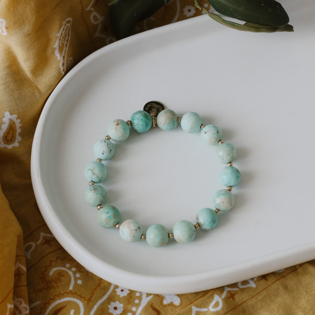 peru turquoise chunky beaded gemstone bracelet