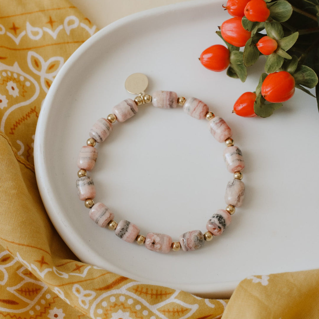 rhodochrosite gemstone bracelet