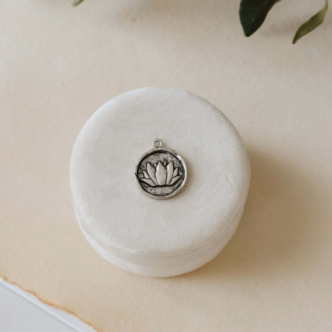 Silver Lotus Charm