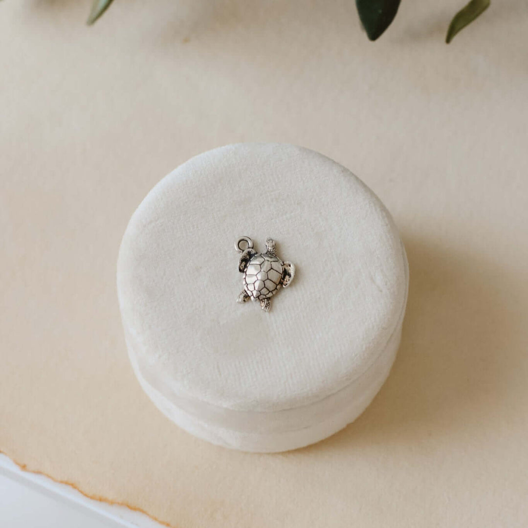 Silver Sea Turtle Charm