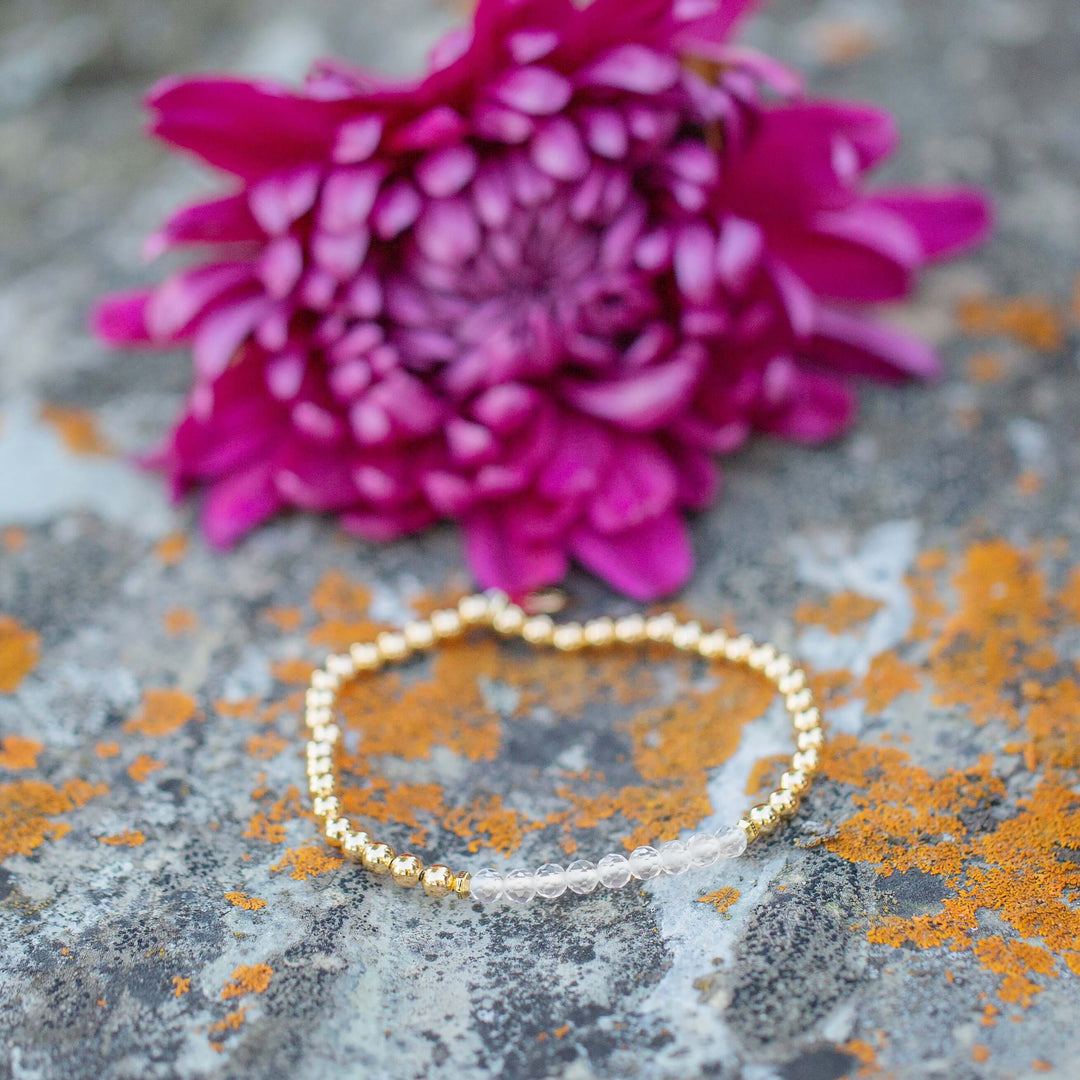 gold filled april birthstone bracelet