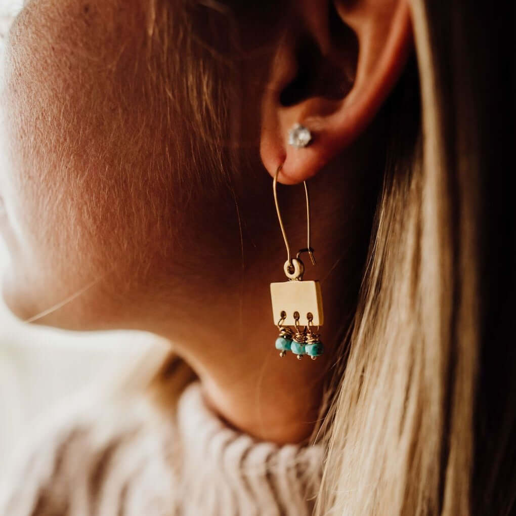 TREASURE FINDER | Gold + Turquoise Earrings