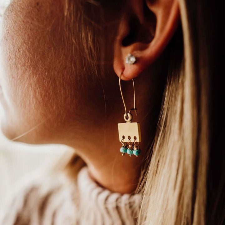 TREASURE FINDER | Gold + Turquoise Earrings