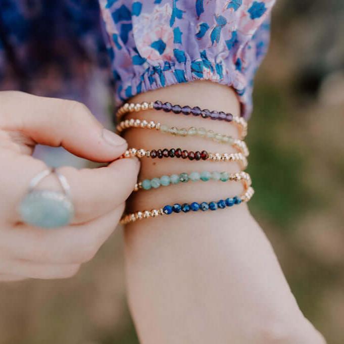gold filled gemstone bracelet