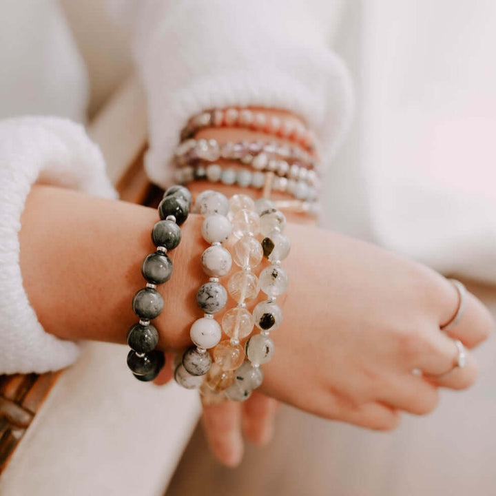 Beaded gemstone bracelets
