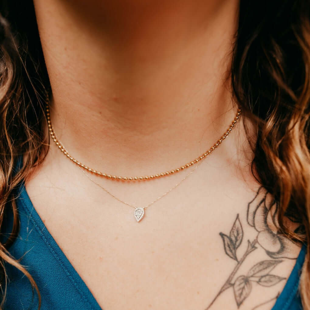 dainty gold beaded choker