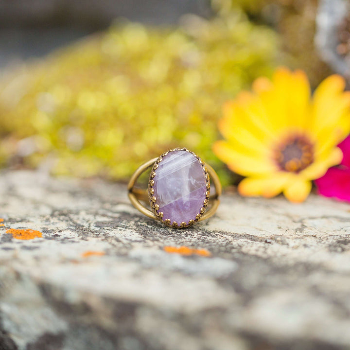 natural amethyst gemstone statement ring
