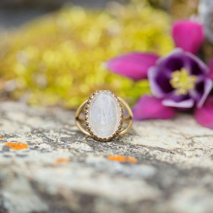 Clear quartz meaningful gemstone ring