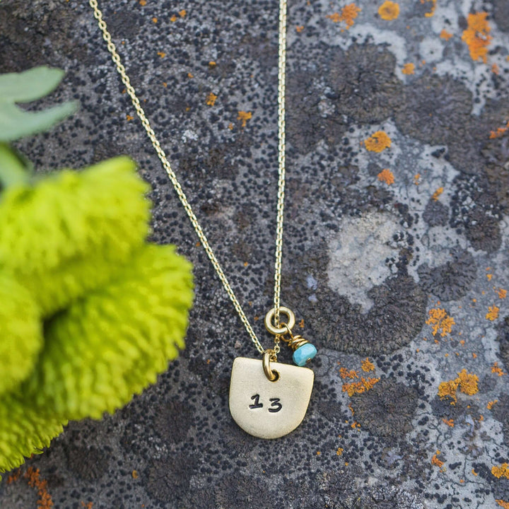 gold lucky number necklace
