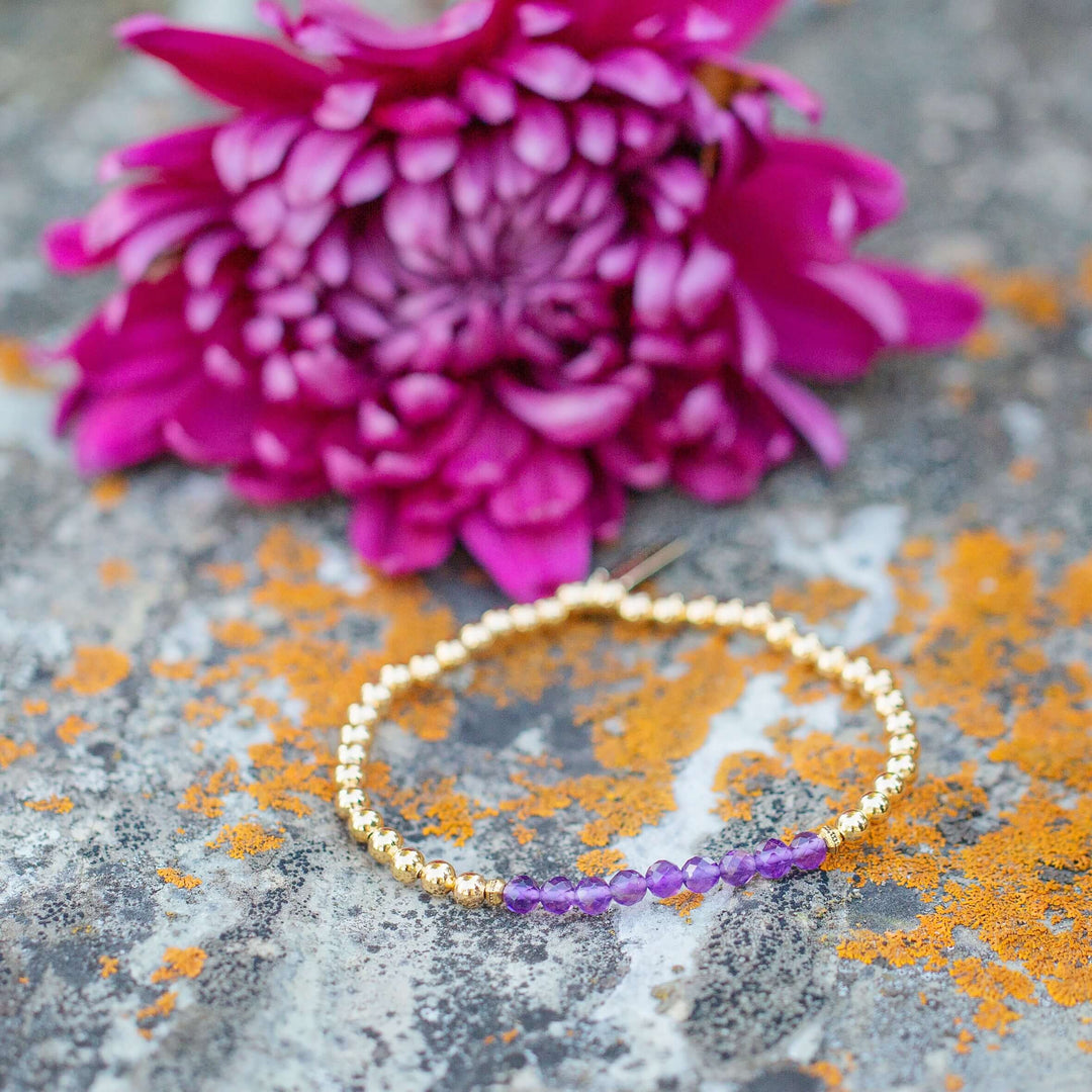 february gold birthstone bracelet