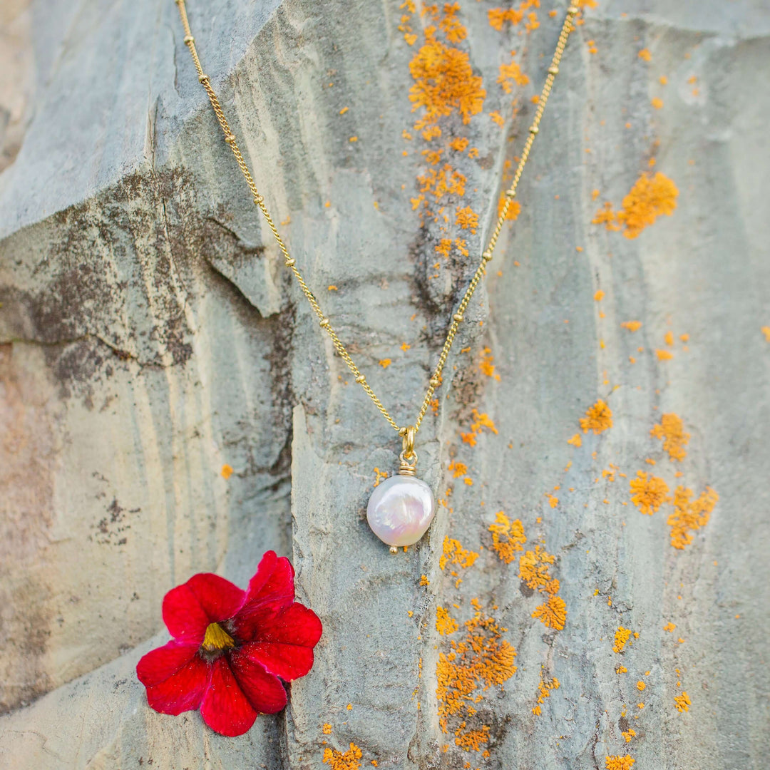 Preserve Necklace | Dainty Coin Pearl Necklace