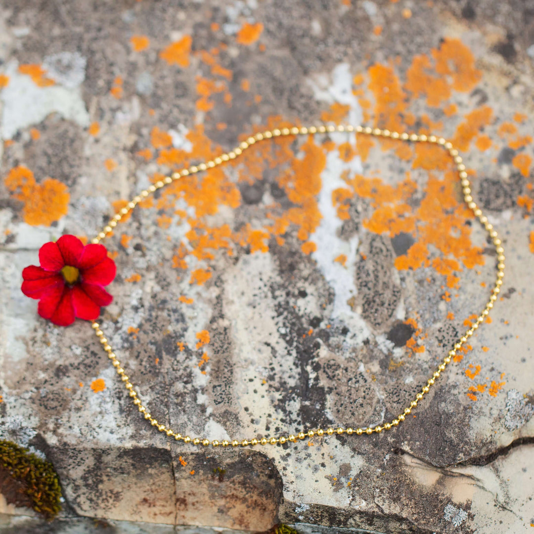 dainty gold beaded choker 