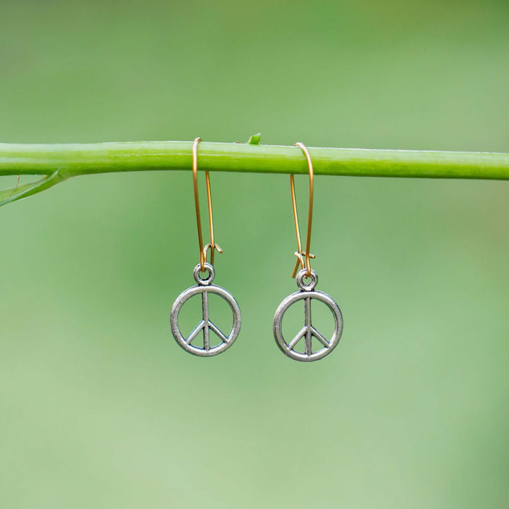 Peace Sign | Lightweight Mixed Metal Earrings