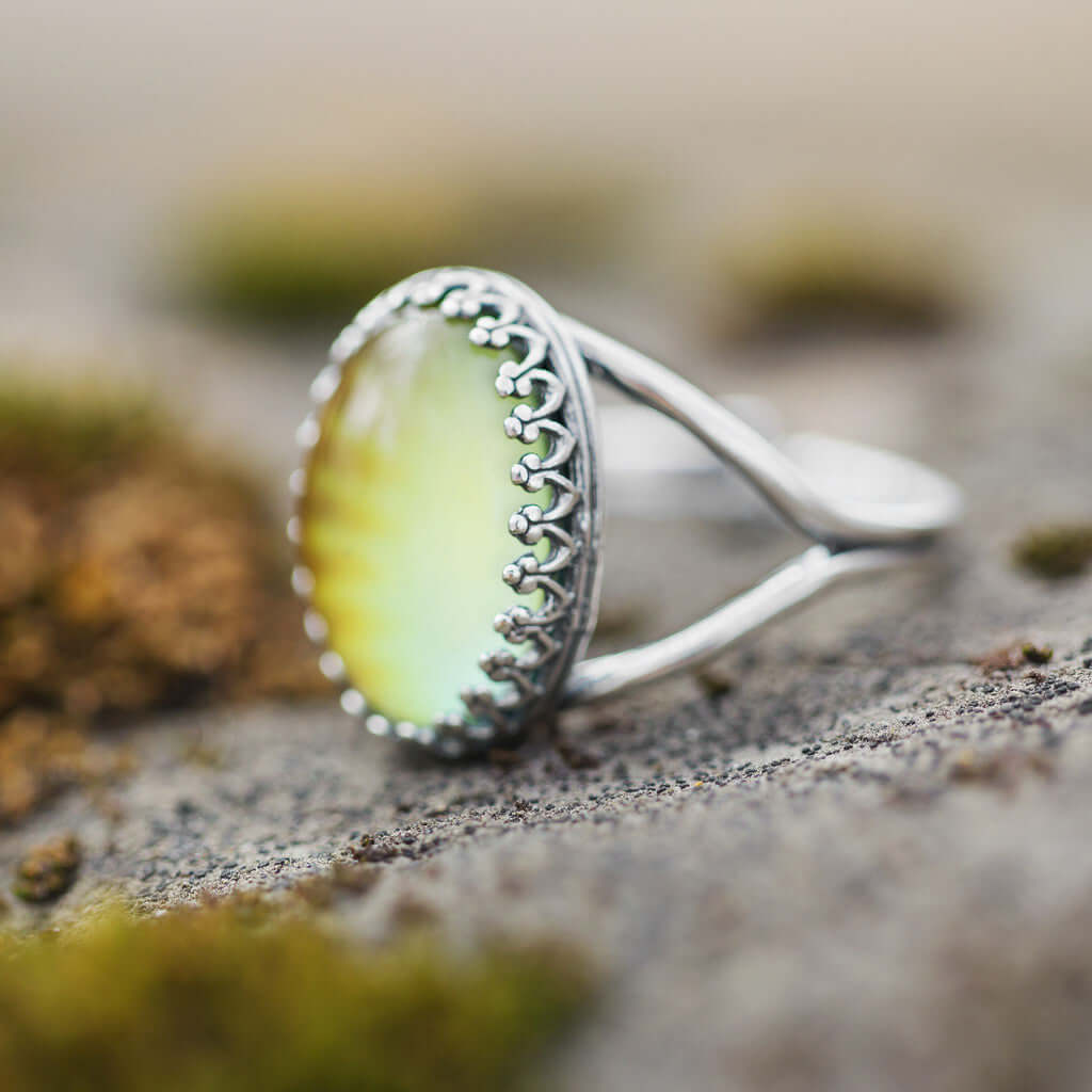 Sterling Silver Mood Ring SILVER OVAL Mood Ring