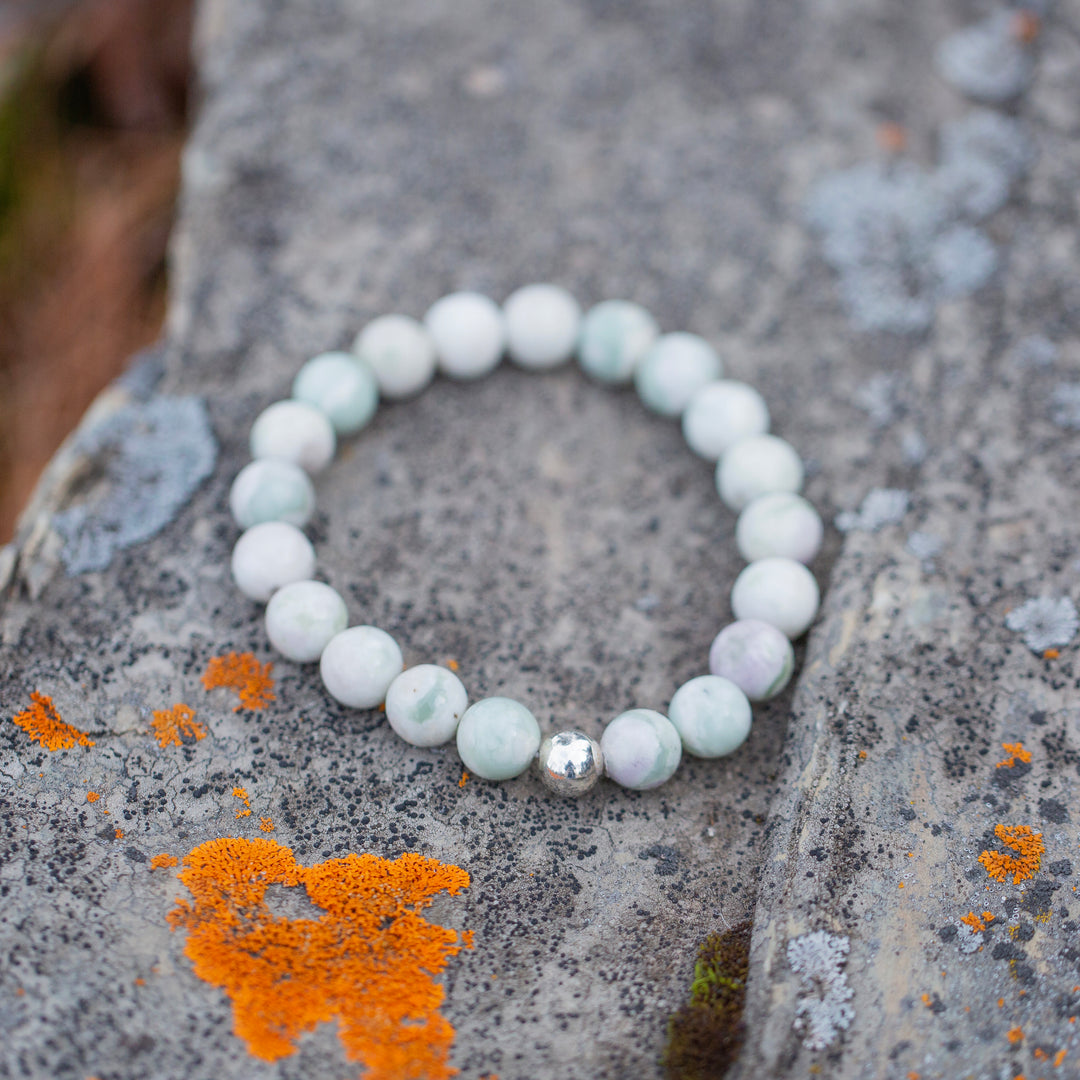 10mm peace jade chunky gemstone bracelet