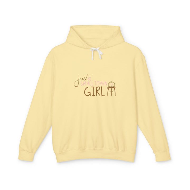 Butter Yellow Hoodie – Small Town Girl Water Tank Sweatshirt | Unisex Lightweight Hoodie with Country Charm