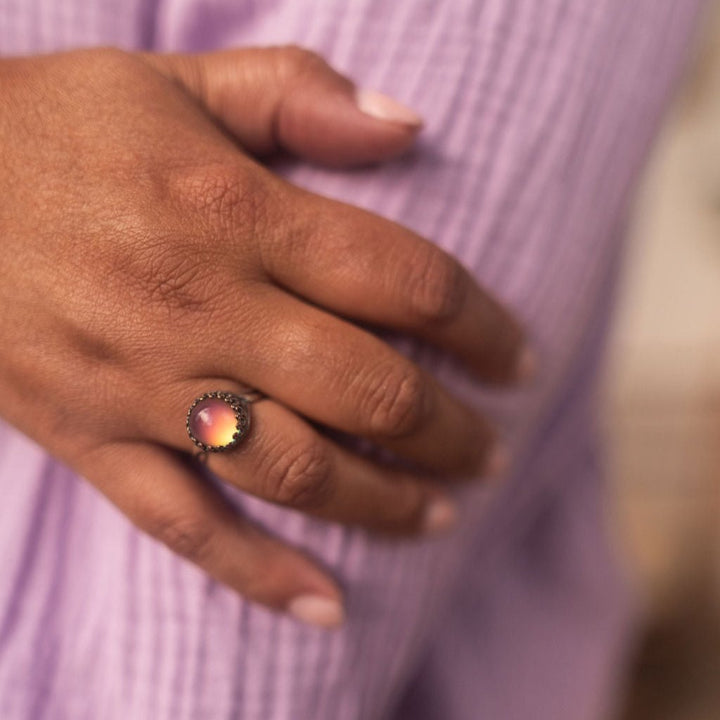 small silver mood ring