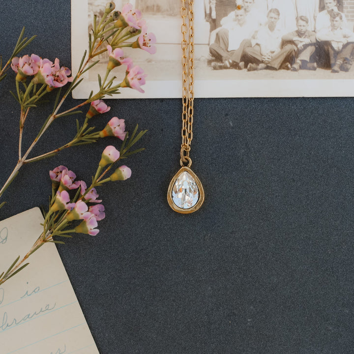 Looking Glass | Gold Teardrop Necklace