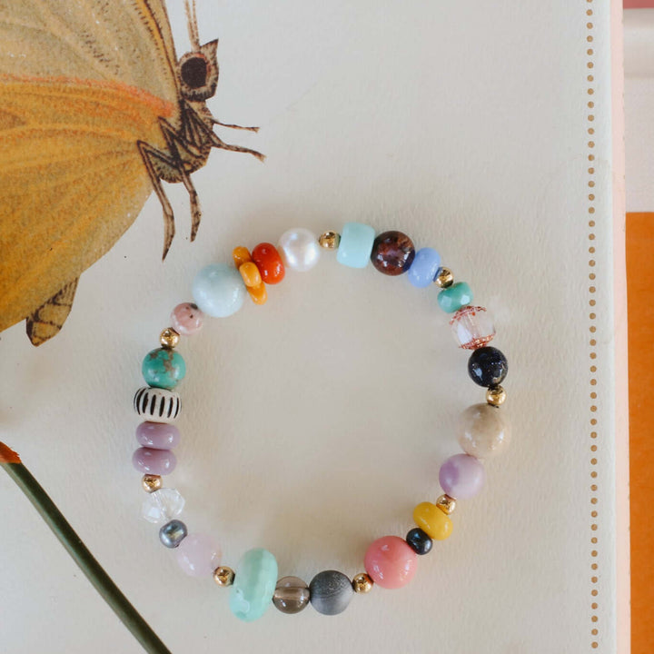 rainbow gemstone beaded bracelet with meaning