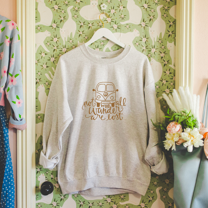 Not All Who Wander Are Lost Sweatshirt | Retro Volkswagen Van Pullover
