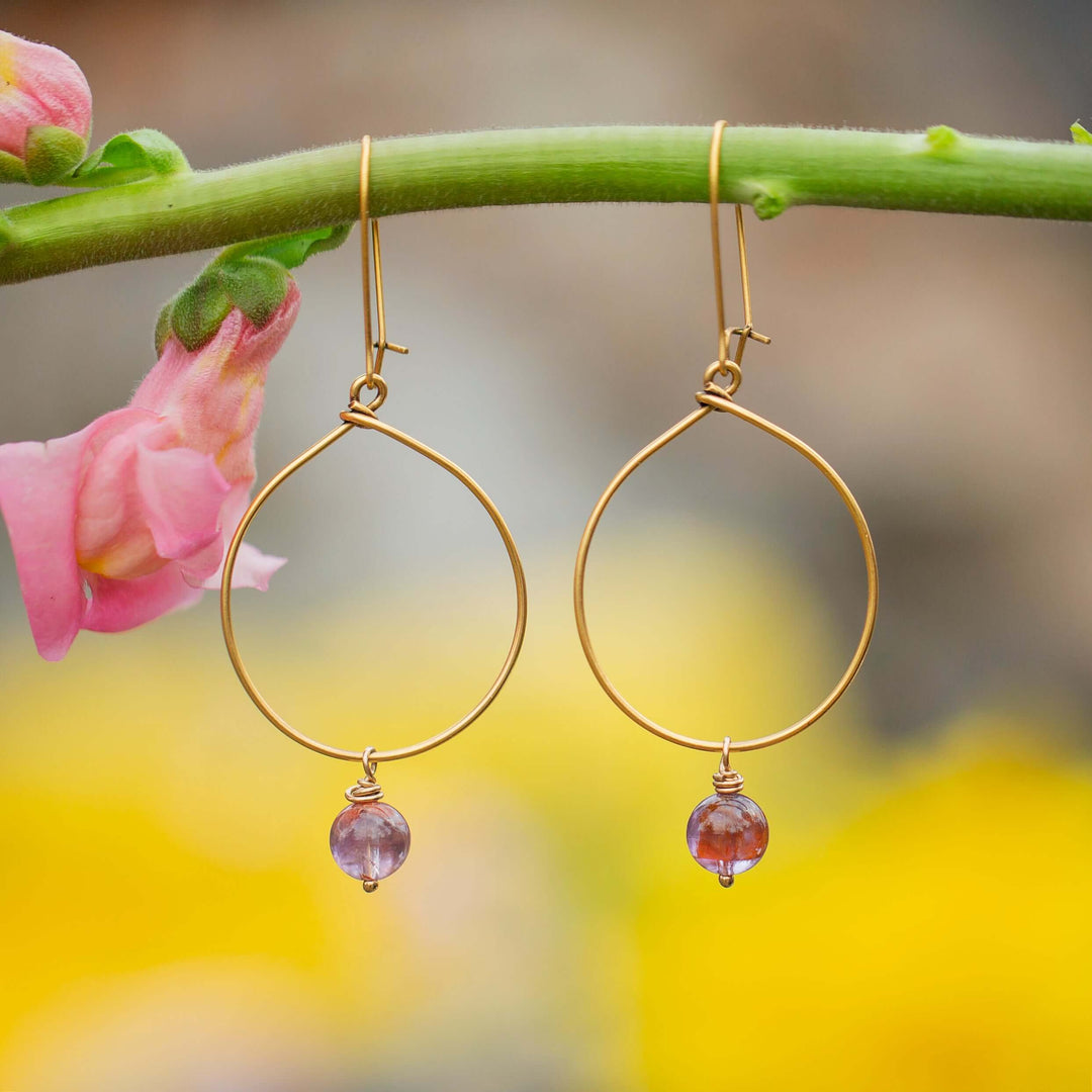 HOOP | Gold Gemstone Hoop Earrings