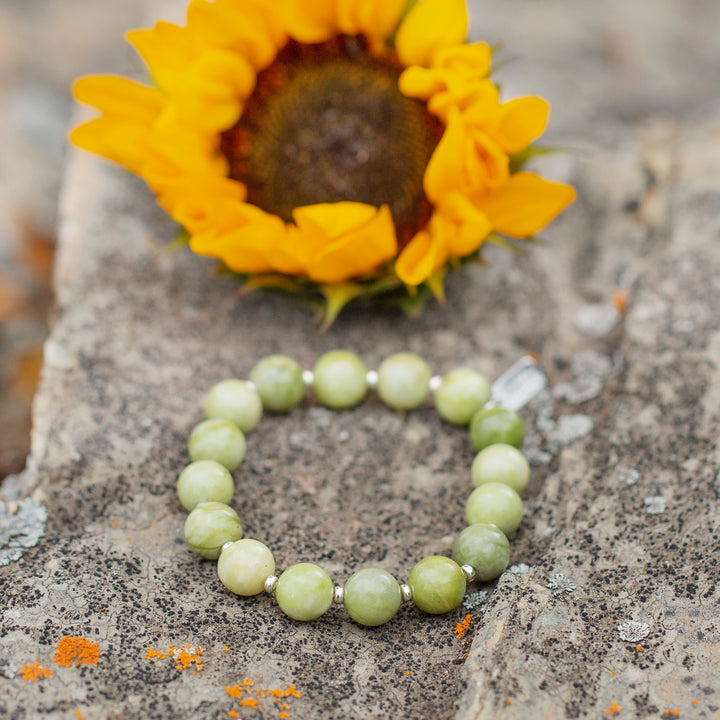 OLIVE JADE| Chunky Meaningful Gemstone Bracelet