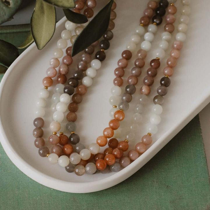 ombre moonstone beaded necklace 