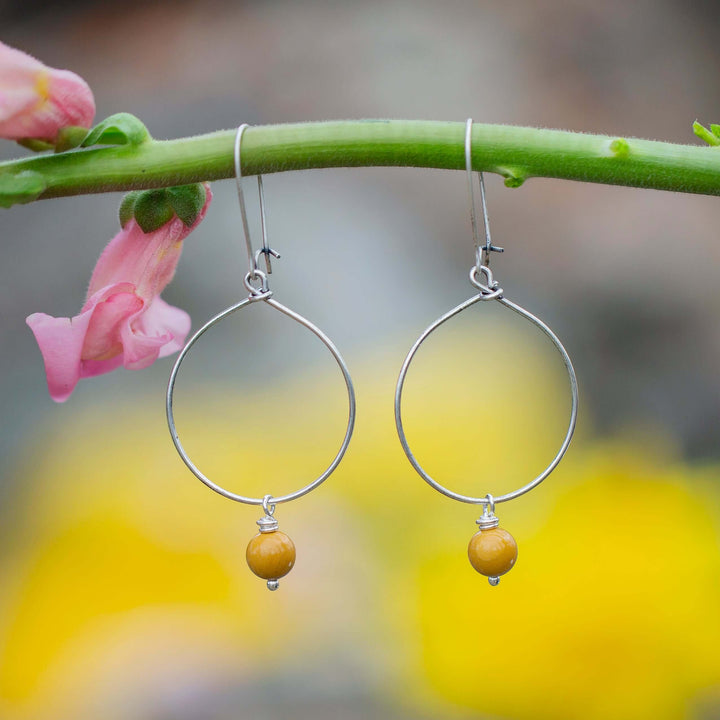 HOOP | Silver Gemstone Hoop Earrings