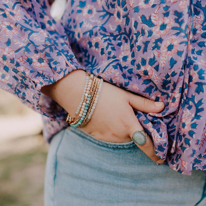 LORETTA LYNN | Dainty Gold Gemstone Bracelet
