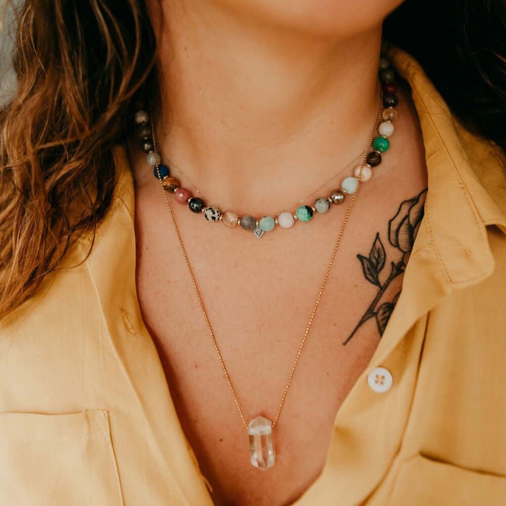 GOOD VIBE TRIBE | Rainbow Gemstone Necklace