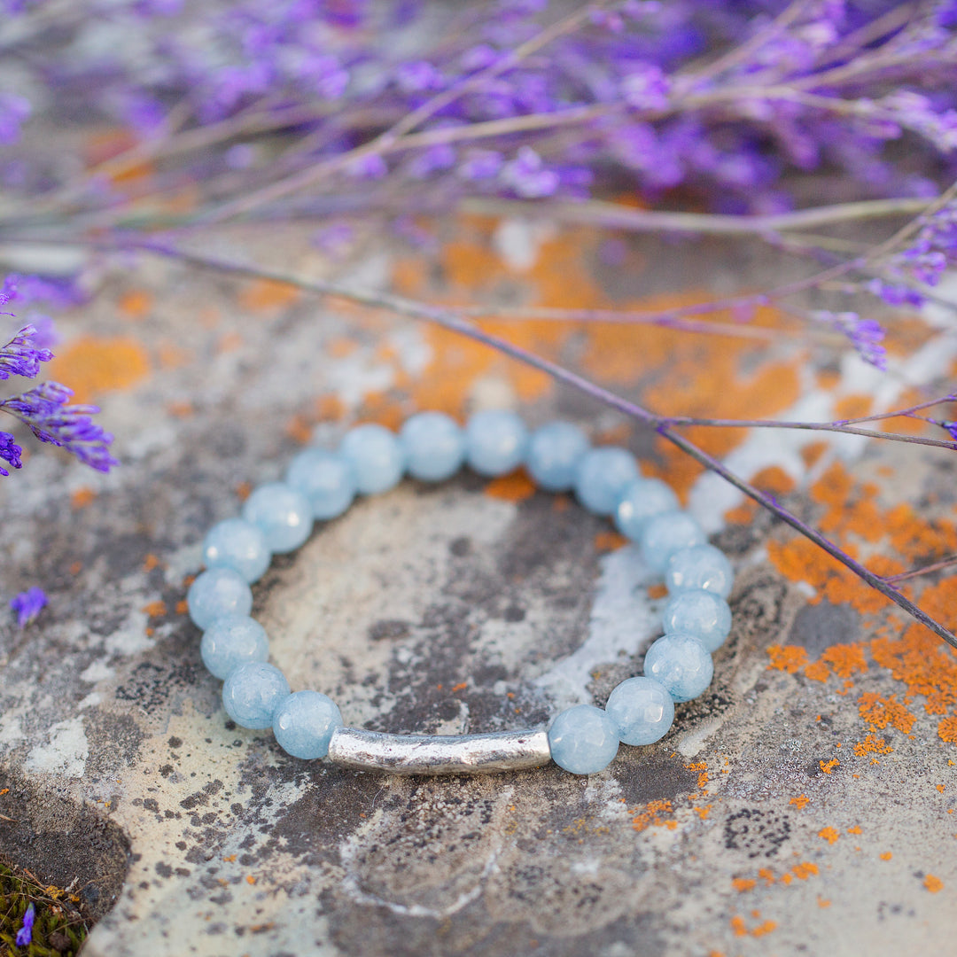 candy jade blue beaded bracelet 