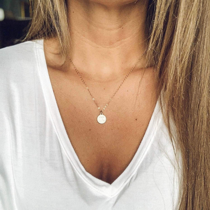 Noted | Tiny White Initial Necklace