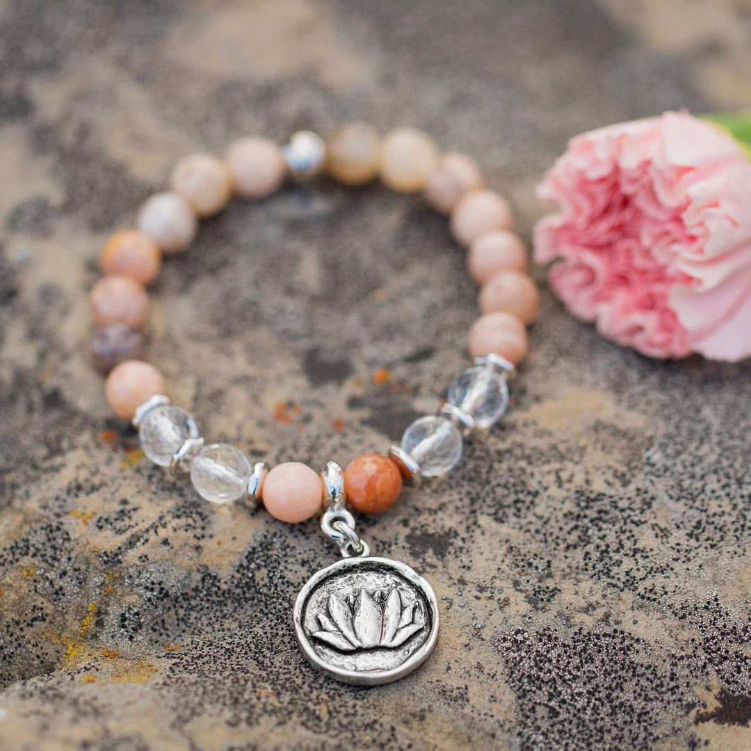 Lotus charm bracelet