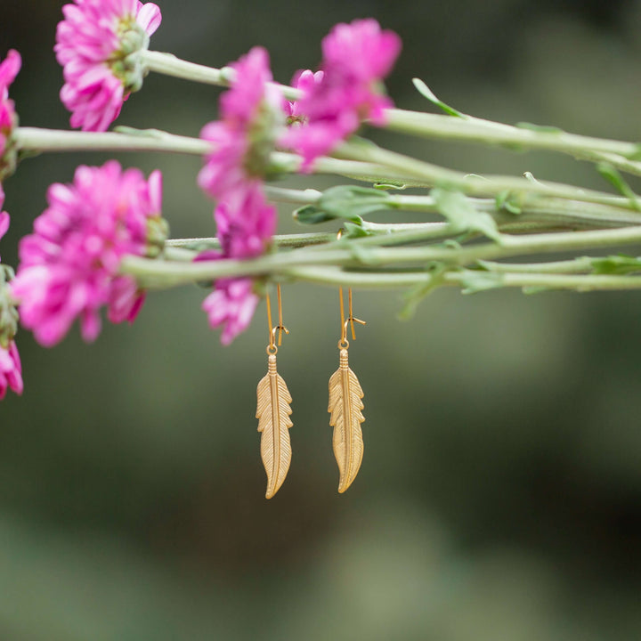 Feathers | Lightweight Gold Earrings