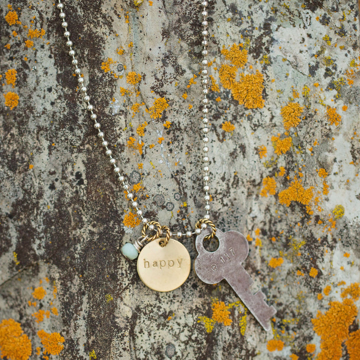 Key to Happiness | Vintage Key Necklace